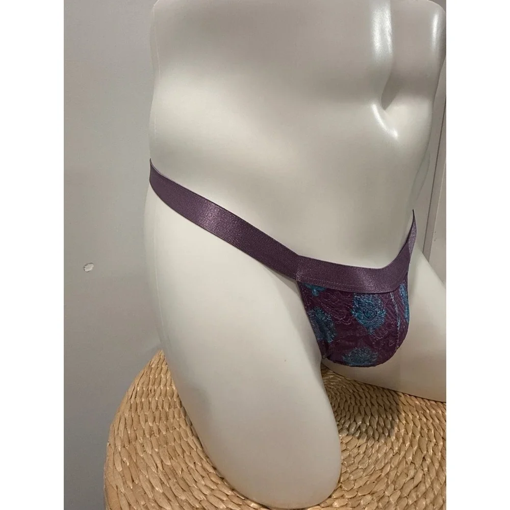 Cosabella Never Say Never Printed Italian Thong Himalayan Flor Lace Men's Size M
